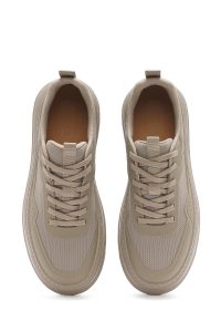 کتونی مردانه بژ بنددار زیره ضخیم دری مد