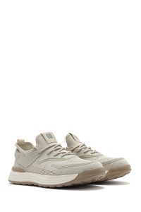 کتونی مردانه بژ بنددار زیره ضخیم دری مد