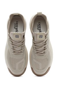 کتونی مردانه بژ بنددار زیره ضخیم دری مد