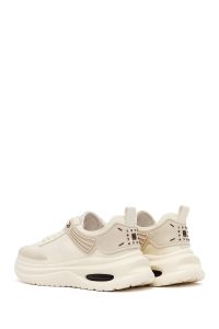 کتونی مردانه بژ بندی زیره ضخیم پارچه‌ای دری مد