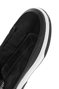 کتونی مردانه جیر چرمی مشکی زیره ضخیم دری مد