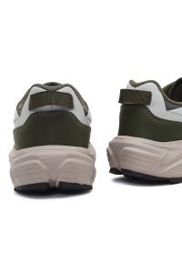 کتونی مردانه سبز بندی با زیره ضخیم دری مد