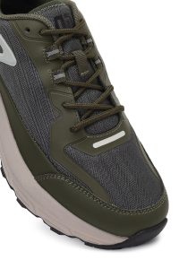 کتونی مردانه سبز بندی با زیره ضخیم دری مد