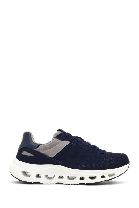 کتونی مردانه سرمه‌ای بندی با زیره ضخیم دری مد