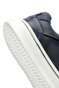 کتونی مردانه سرمه‌ای بندی زیره ضخیم چرمی دری مد