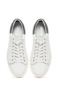 کتونی مردانه سفید بندی زیره ضخیم چرمی دری مد