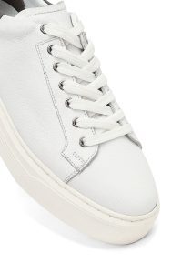 کتونی مردانه سفید بندی زیره ضخیم چرمی دری مد