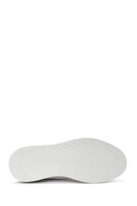 کتونی مردانه سفید بندی زیره ضخیم چرمی دری مد