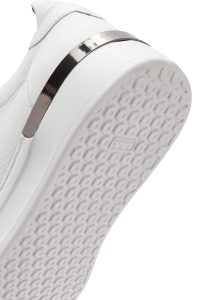 کتونی مردانه سفید بندی زیره ضخیم چرمی دری مد