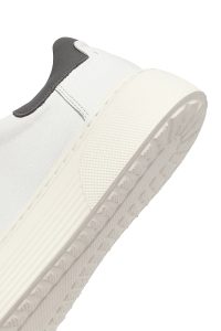 کتونی مردانه سفید بندی زیره ضخیم چرمی دری مد