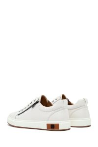 کتونی مردانه سفید بندی چرمی دری مد