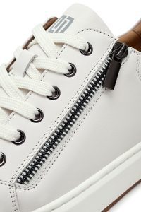 کتونی مردانه سفید بندی چرمی دری مد