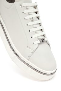 کتونی مردانه سفید بندی چرمی دری مد