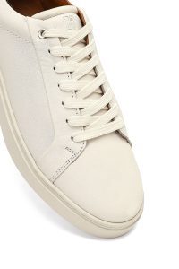 کتونی مردانه سفید بندی چرمی دری مد