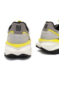 کتونی مردانه طوسی بندی با زیره ضخیم دری مد