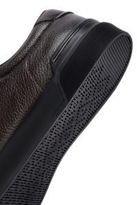 کتونی مردانه قهوه‌ای بندی چرمی دری مد