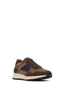 کتونی مردانه قهوه‌ای بندی چرمی دری مد