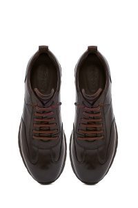 کتونی مردانه قهوه‌ای بندی چرمی کژوال دری مد