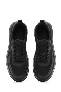 کتونی مردانه مشکی بنددار زیره ضخیم دری مد