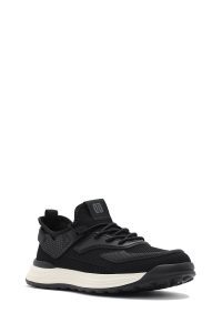 کتونی مردانه مشکی بنددار زیره ضخیم دری مد