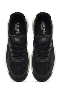 کتونی مردانه مشکی بنددار زیره ضخیم دری مد