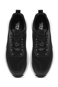 کتونی مردانه مشکی بنددار زیره ضخیم دری مد