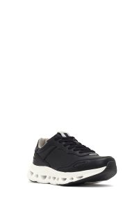 کتونی مردانه مشکی بندی با زیره ضخیم دری مد