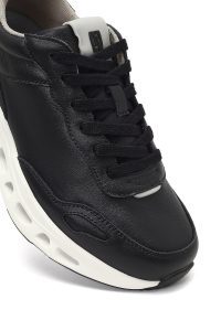 کتونی مردانه مشکی بندی با زیره ضخیم دری مد