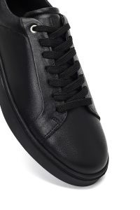 کتونی مردانه مشکی بندی چرمی دری مد