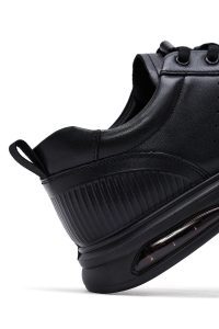 کتونی مردانه مشکی بندی چرمی دری مد