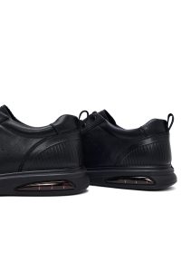 کتونی مردانه مشکی بندی چرمی دری مد