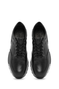 کتونی مردانه مشکی بندی چرمی کژوال دری مد