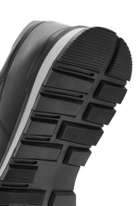 کتونی مردانه مشکی بندی چرمی کژوال دری مد