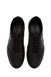 کتونی مردانه مشکی بندی چرمی کژوال دری مد