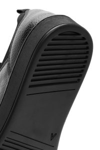 کتونی مردانه مشکی بندی چرمی کژوال دری مد