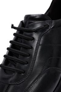 کتونی مردانه مشکی بندی چرمی کژوال دری مد