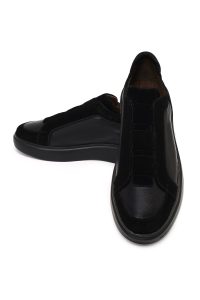 کتونی مردانه مشکی ضخیم چرمی دری مد