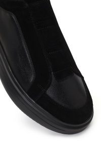 کتونی مردانه مشکی ضخیم چرمی دری مد