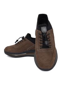 کتونی مردانه نبوک چرمی ویزون بندی زیره ضخیم دری مد