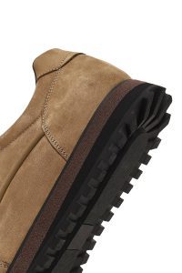 کتونی مردانه نبوک چرمی ویزون بندی کژوال با زیره ضخیم دری مد