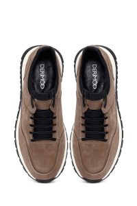 کتونی مردانه نبوک چرمی ویزون بندی کژوال دری مد