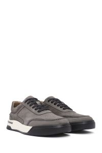 کتونی مردانه نوبوک خاکی بنددار زیره ضخیم دری مد