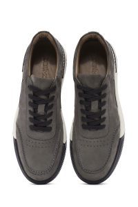 کتونی مردانه نوبوک خاکی بنددار زیره ضخیم دری مد