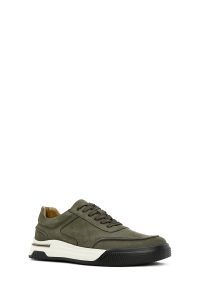 کتونی مردانه نوبوک سبز بنددار زیره ضخیم دری مد