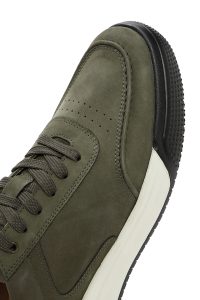 کتونی مردانه نوبوک سبز بنددار زیره ضخیم دری مد