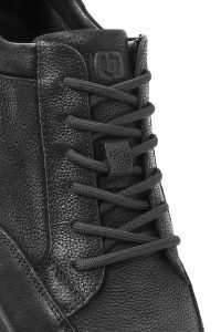 کتونی مردانه نوبوک چرمی مشکی بندی دری مد