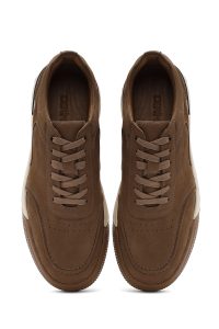 کتونی مردانه نوبوک کرم بنددار زیره ضخیم دری مد