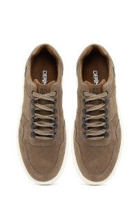 کتونی مردانه ویزون بندی زیره ضخیم نبوک چرمی دری مد