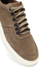 کتونی مردانه ویزون بندی زیره ضخیم نبوک چرمی دری مد