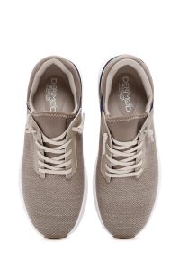 کتونی مردانه پارچه‌ای بژ بنددار زیره ضخیم Derimod Zero